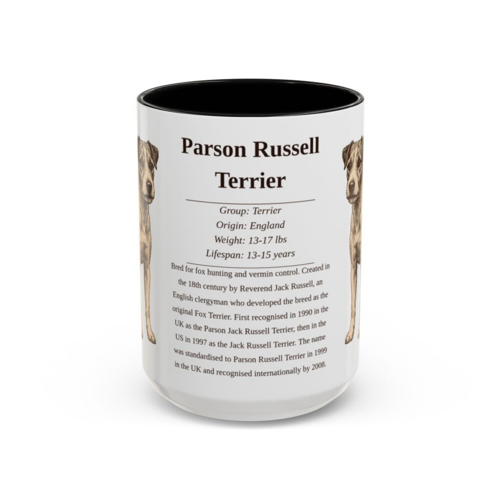 15oz parson russell terrier mug, Black