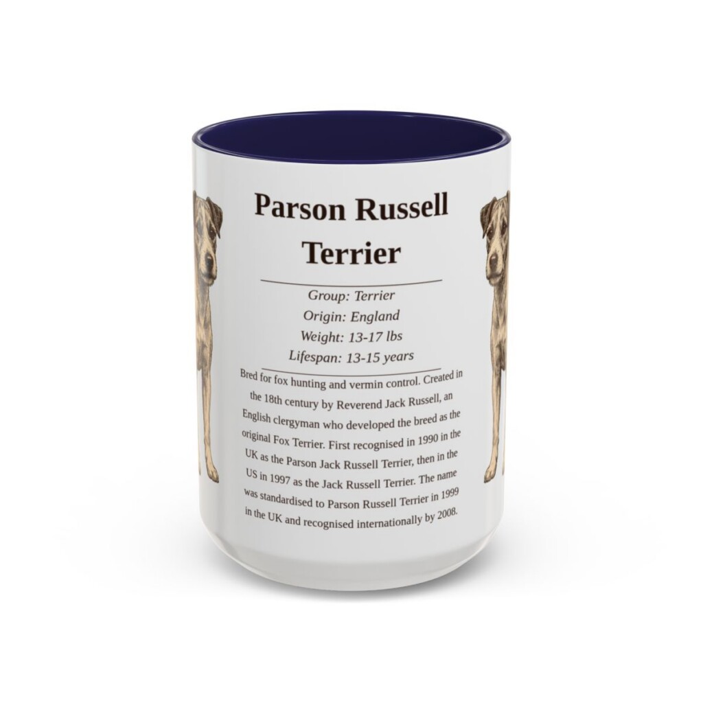 15oz parson russell terrier mug, Navy