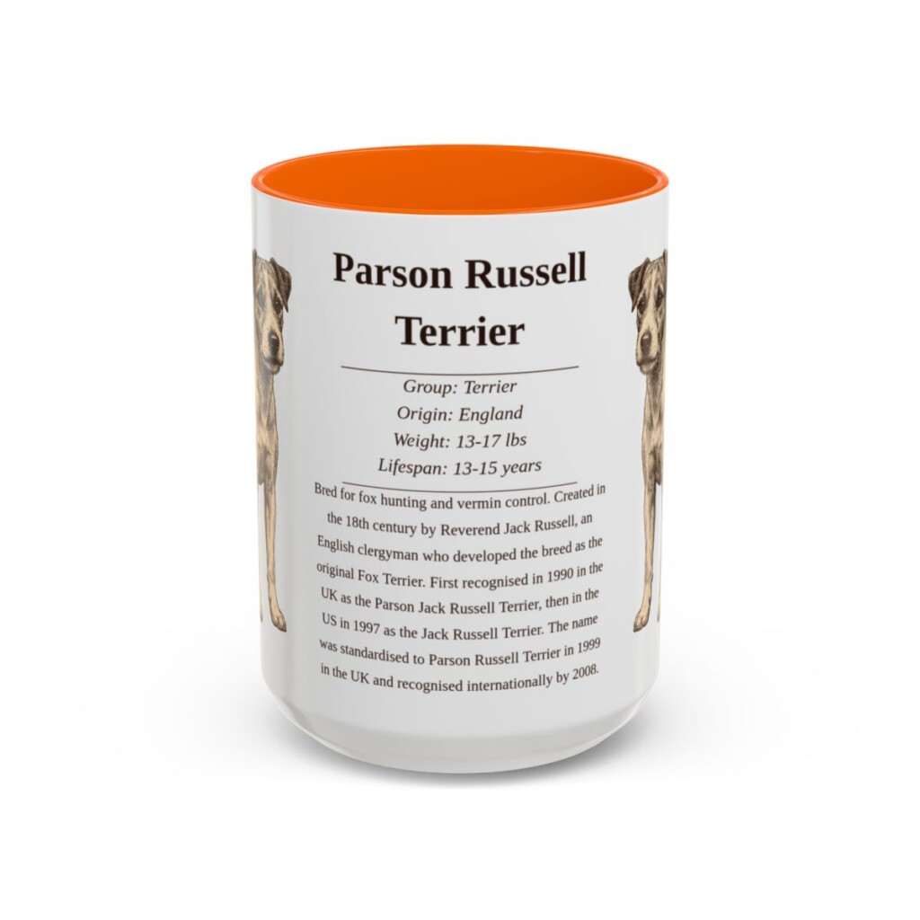 15oz parson russell terrier mug, Orange