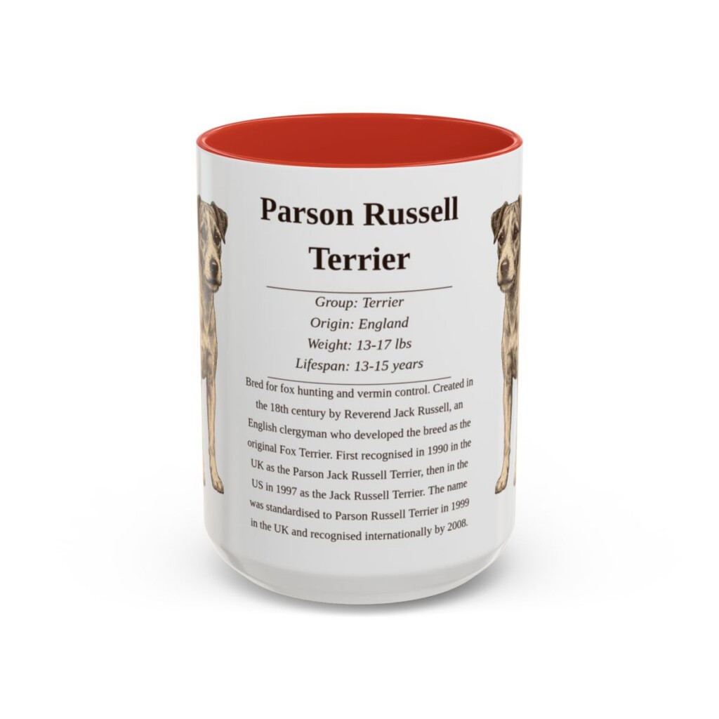 15oz parson russell terrier mug, Red