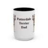 15oz Patterdale Terrier Dog Dad Mug, Black, front view