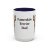 15oz Patterdale Terrier Dog Dad Mug, Navy, front view