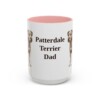 15oz Patterdale Terrier Dog Dad Mug, Pink, front view