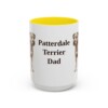 15oz Patterdale Terrier Dog Dad Mug, Yellow, front view