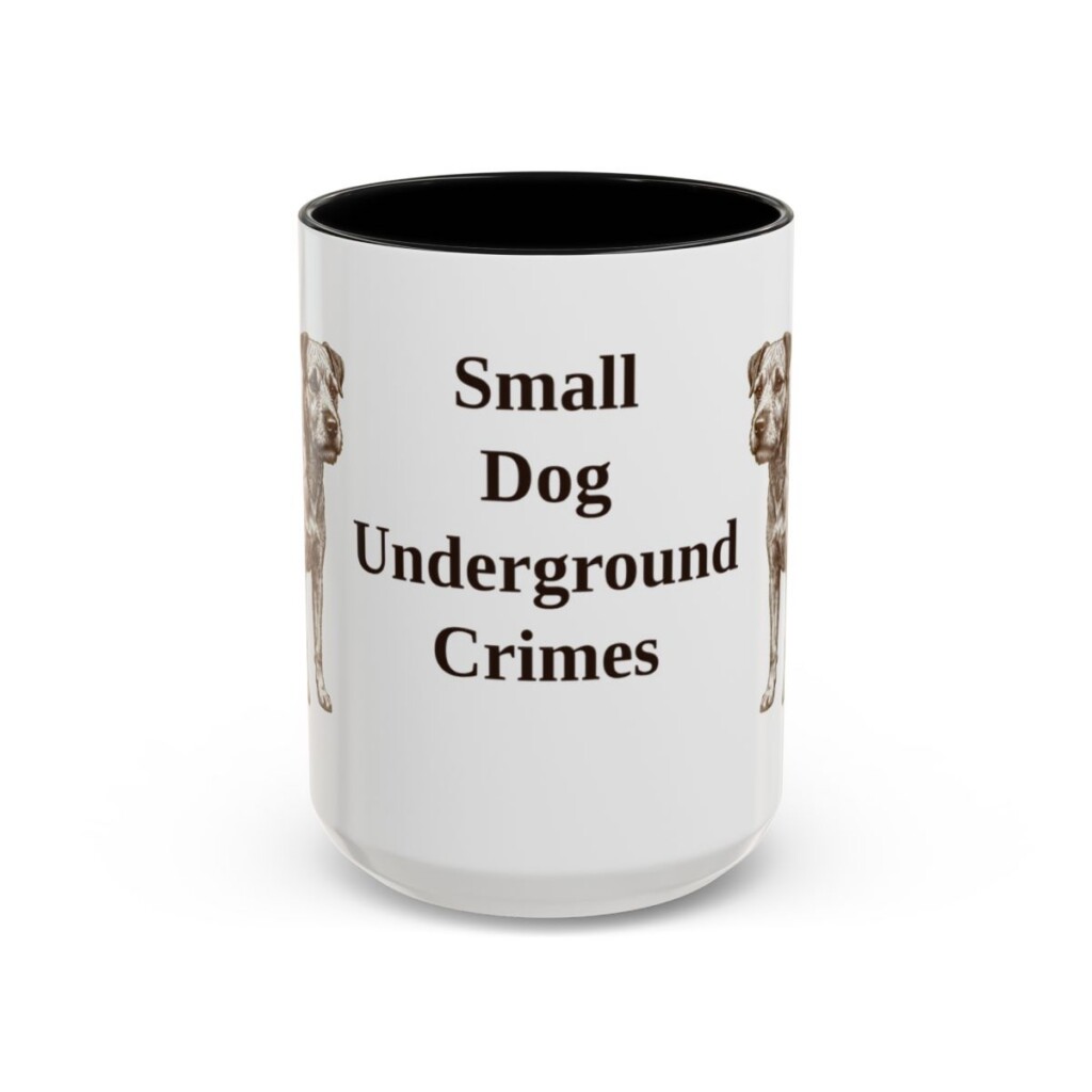 15oz Funny Patterdale Terrier Mug, Black, front view