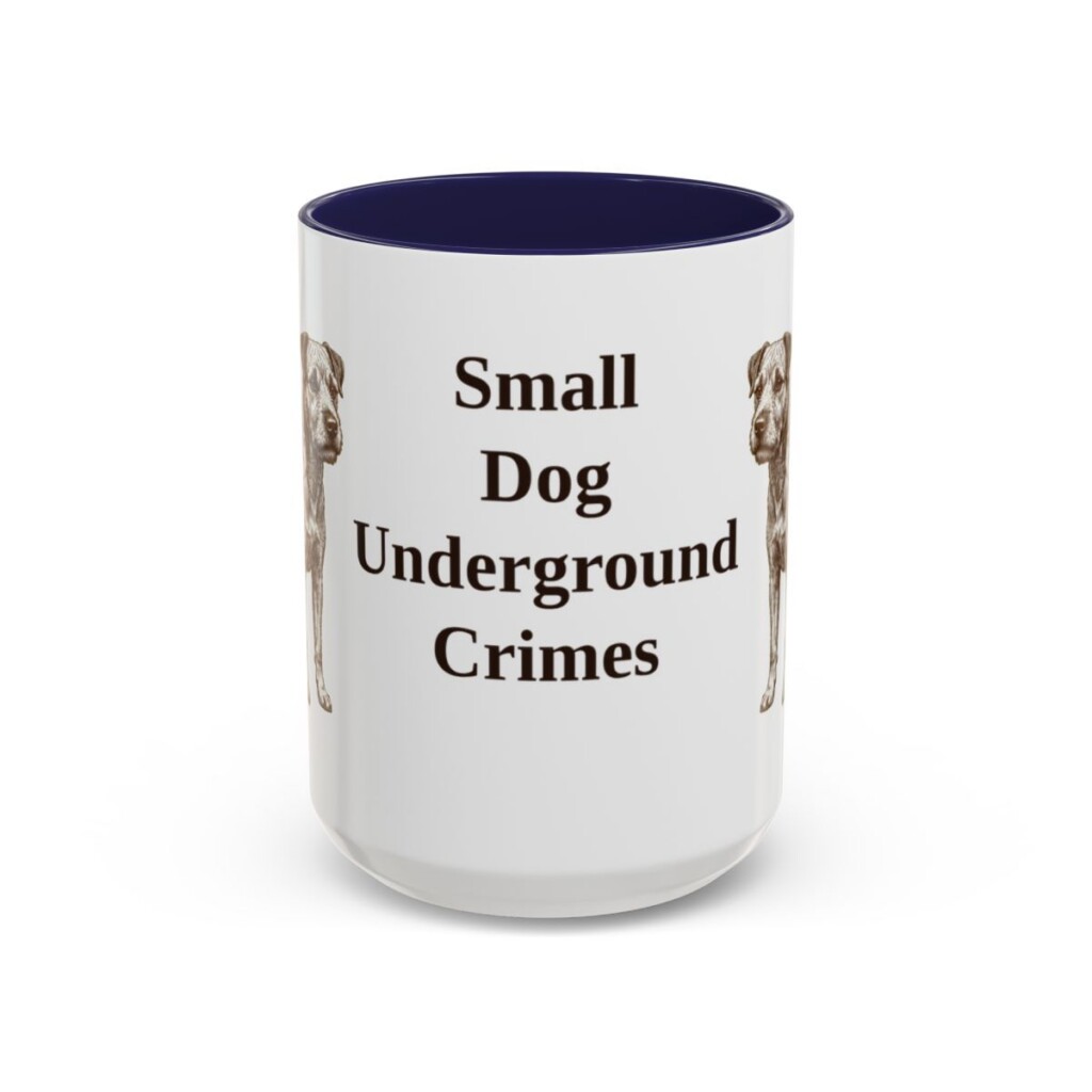 15oz Funny Patterdale Terrier Mug, Navy, front view