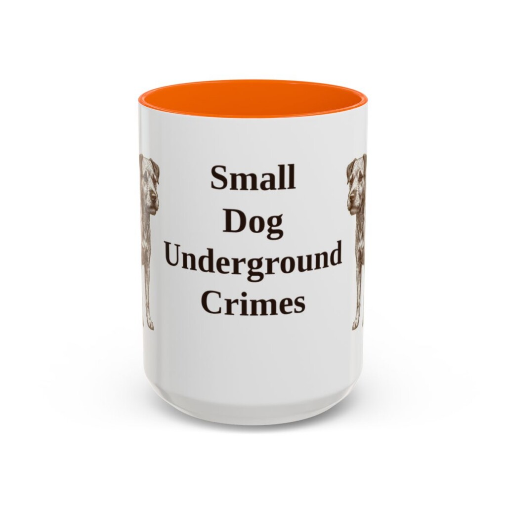 15oz Funny Patterdale Terrier Mug, Orange, front view