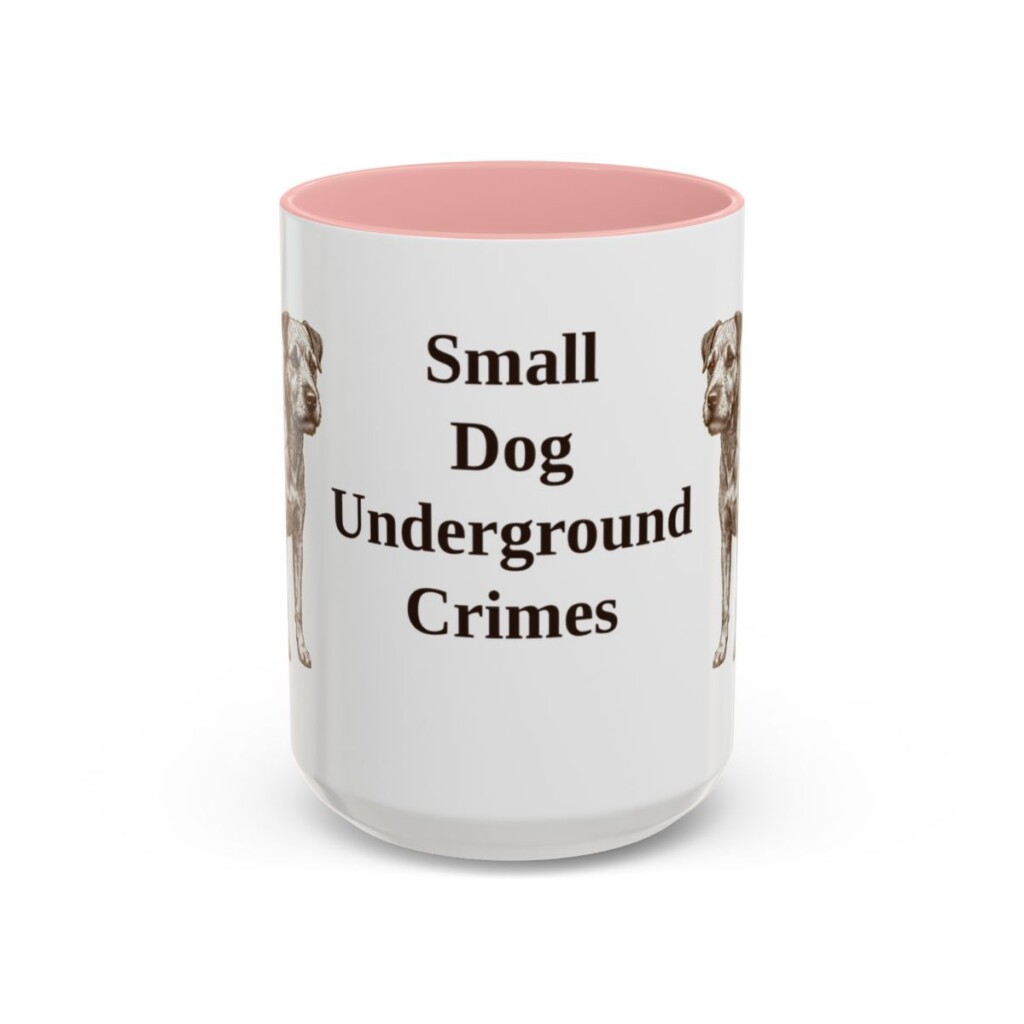 15oz Funny Patterdale Terrier Mug, Pink, front view