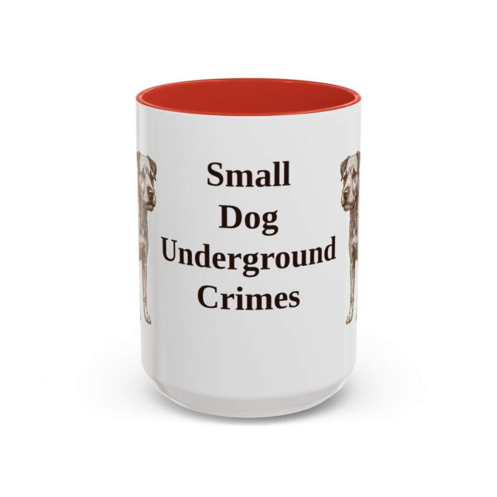 15oz Funny Patterdale Terrier Mug, Red, front view