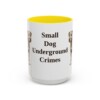 15oz Funny Patterdale Terrier Mug, Yellow, front view