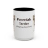 15oz Patterdale Terrier Latin Mug, Black, front view