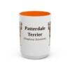 15oz Patterdale Terrier Latin Mug, Orange, front view