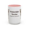 15oz Patterdale Terrier Latin Mug, Pink, front view