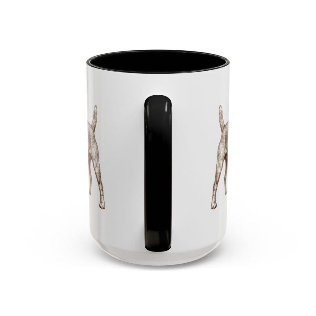 15oz Patterdale Terrier Dog Mom Mug, Black, back view