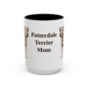 15oz Patterdale Terrier Dog Mom Mug, Black, front view