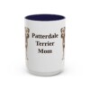 15oz Patterdale Terrier Dog Mom Mug, Navy, front view