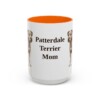 15oz Patterdale Terrier Dog Mom Mug, Orange, front view