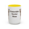 15oz Patterdale Terrier Dog Mom Mug, Yellow, front view