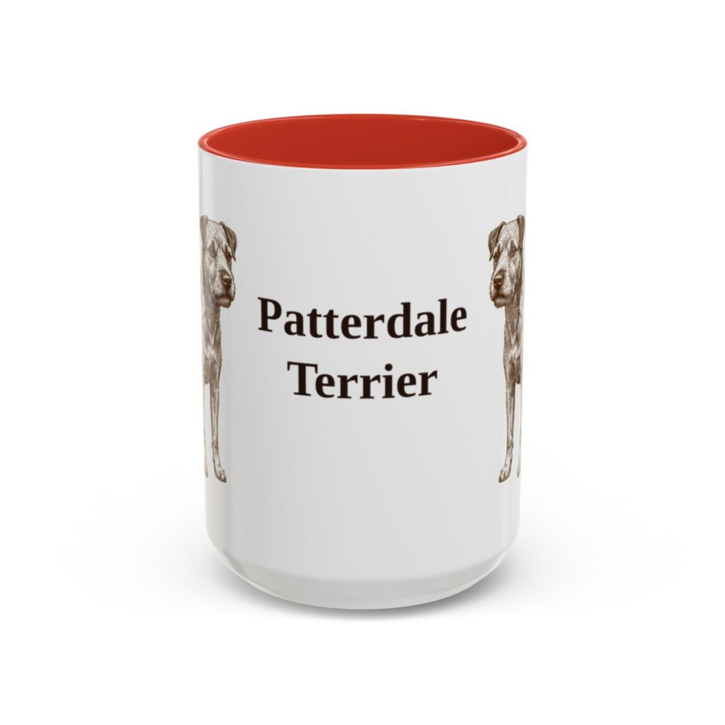 15oz Patterdale Terrier Mug, Red, front view