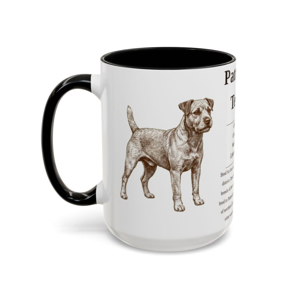 15oz Patterdale Terrier Mug, Black, left side view