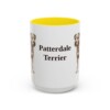 15oz Patterdale Terrier Mug, Yellow, front view