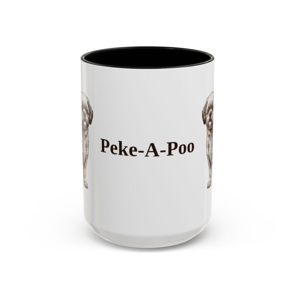 15oz-peke-a-poo-mug-black-front 15oz Peke-A-Poo Mug, Black, front view