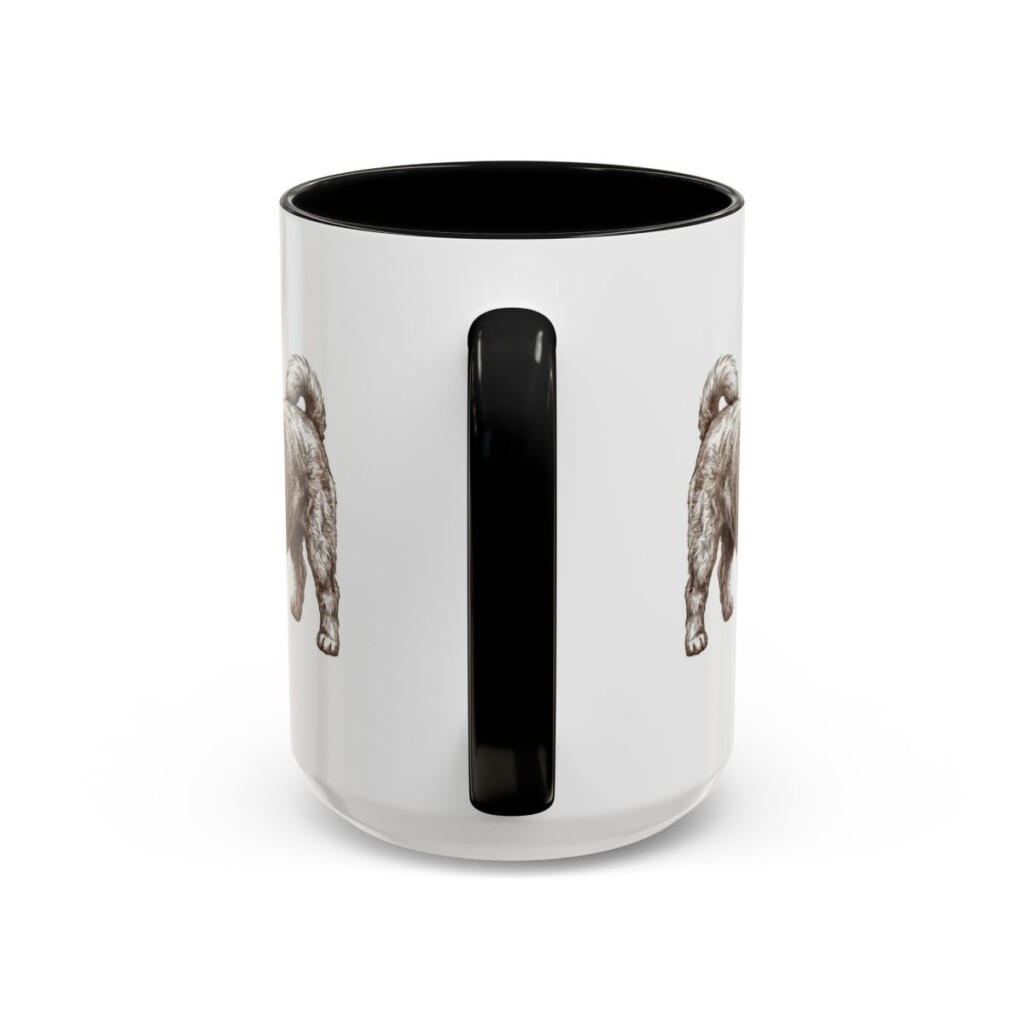 15oz Peke-A-Poo Dog Dad Mug, Black, back view