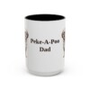 15oz Peke-A-Poo Dog Dad Mug, Black, front view