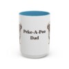 15oz Peke-A-Poo Dog Dad Mug, Light Blue, front view