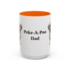 15oz Peke-A-Poo Dog Dad Mug, Orange, front view