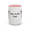 15oz Peke-A-Poo Dog Dad Mug, Pink, front view