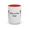 15oz Peke-A-Poo Dog Dad Mug, Red, front view