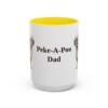 15oz Peke-A-Poo Dog Dad Mug, Yellow, front view