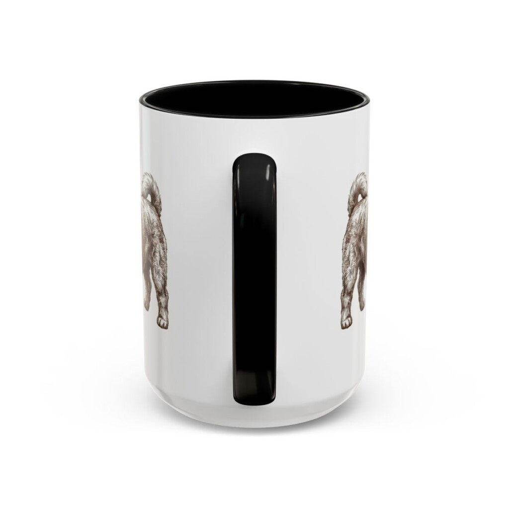15oz Funny Peke-A-Poo Mug, Black, back view