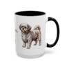 15oz Funny Peke-A-Poo Mug, Black, right side view
