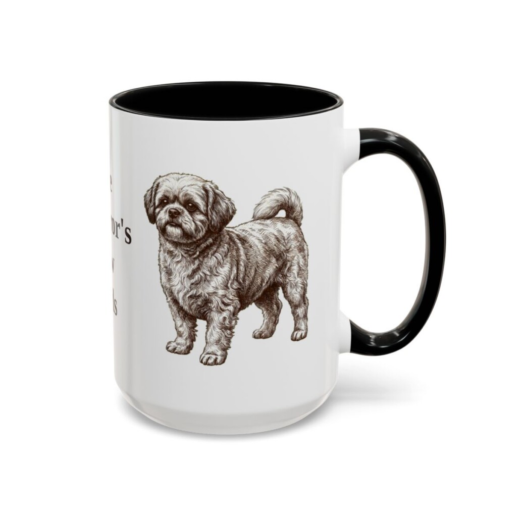 15oz Funny Peke-A-Poo Mug, Black, right side view