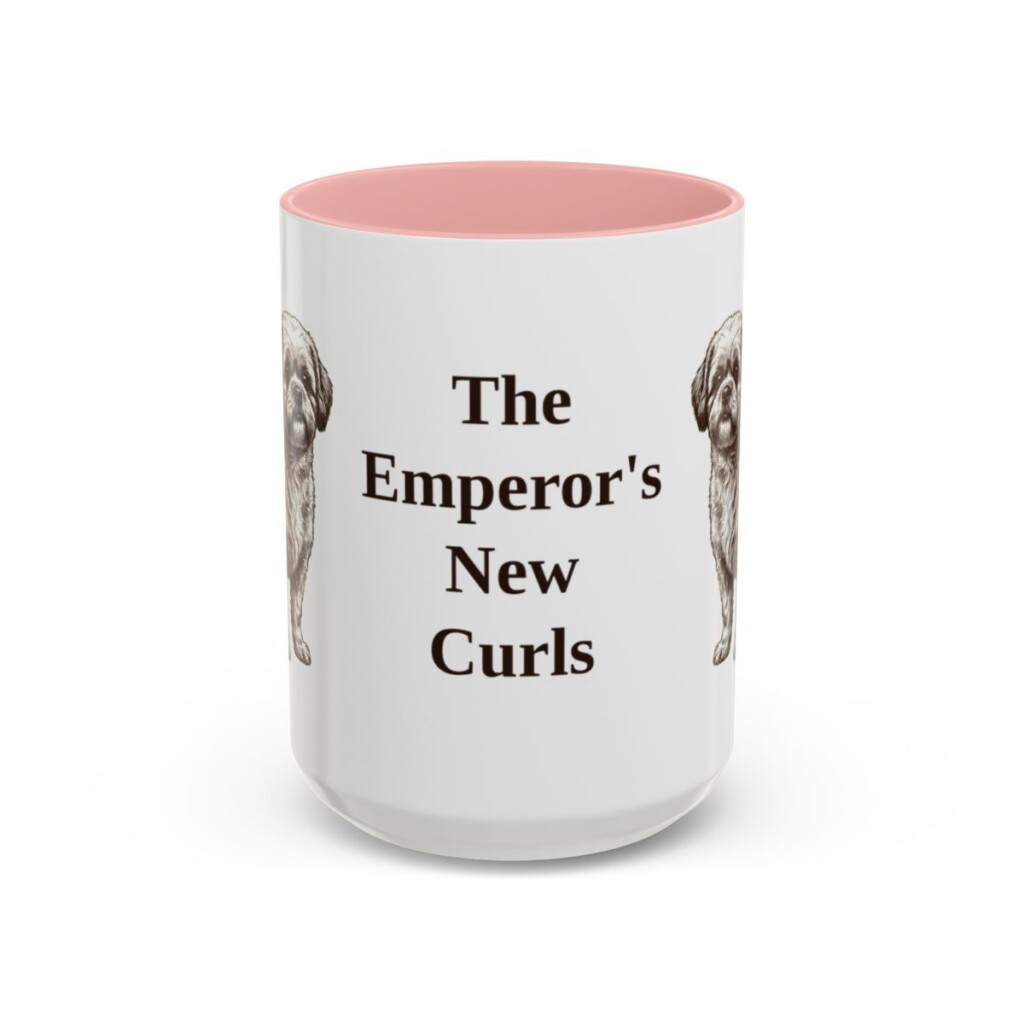 15oz Funny Peke-A-Poo Mug, Pink, front view