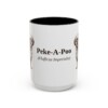 15oz Peke-A-Poo Latin Mug, Black, front view