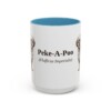 15oz Peke-A-Poo Latin Mug, Light Blue, front view