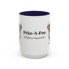 15oz Peke-A-Poo Latin Mug, Navy, front view