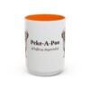 15oz Peke-A-Poo Latin Mug, Orange, front view