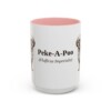15oz Peke-A-Poo Latin Mug, Pink, front view