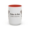 15oz Peke-A-Poo Latin Mug, Red, front view