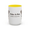 15oz Peke-A-Poo Latin Mug, Yellow, front view