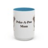 15oz Peke-A-Poo Dog Mom Mug, Light Blue, front view