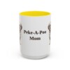 15oz Peke-A-Poo Dog Mom Mug, Yellow, front view