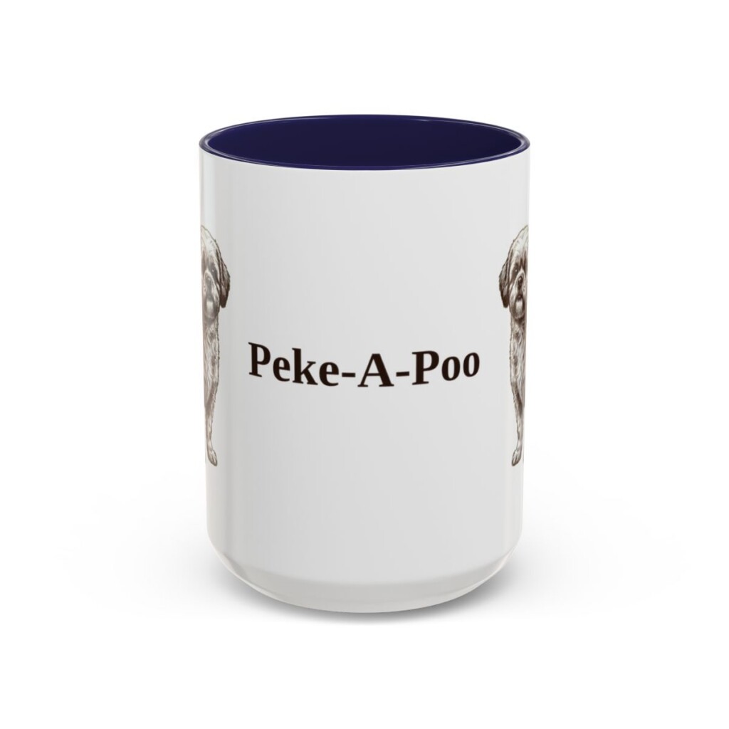 15oz-peke-a-poo-mug-navy 15oz Peke-A-Poo Mug, Navy, front view