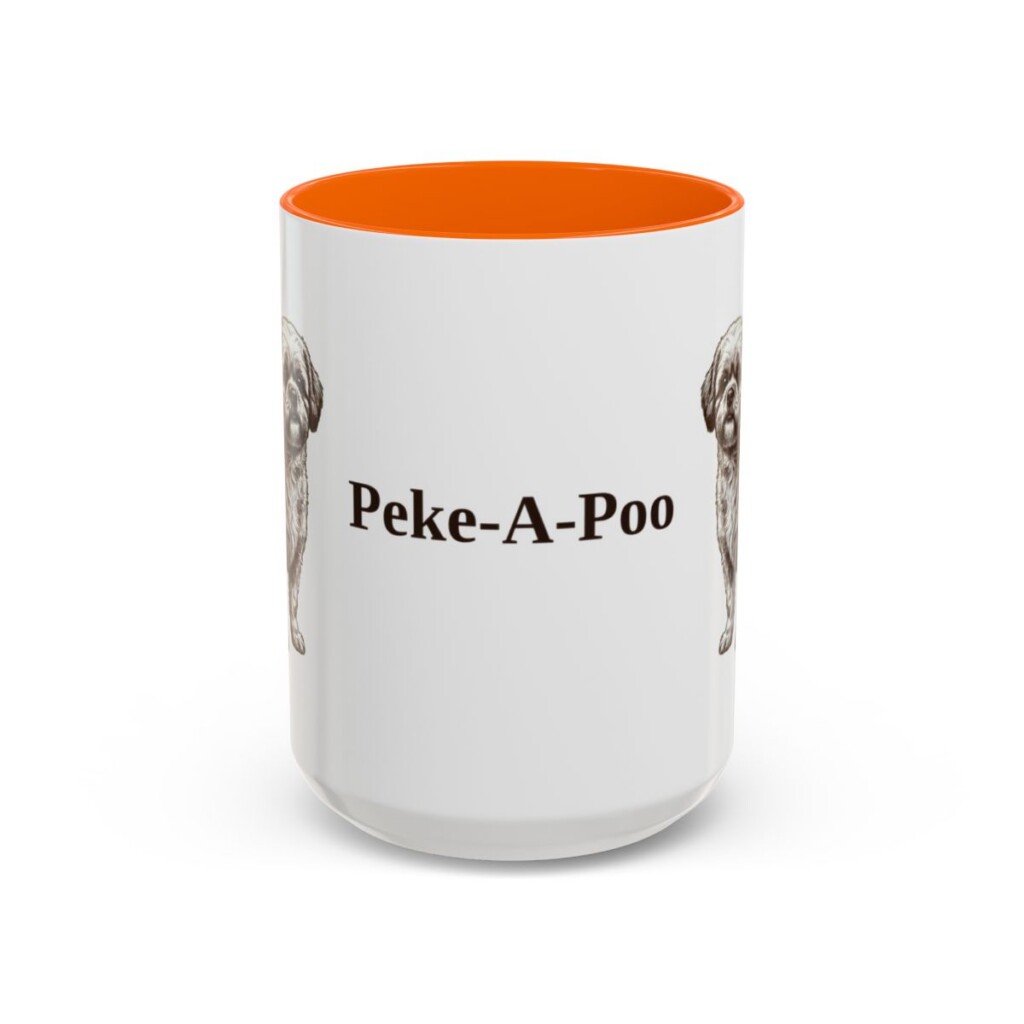 15oz-peke-a-poo-mug-orange 15oz Peke-A-Poo Mug, Orange, front view