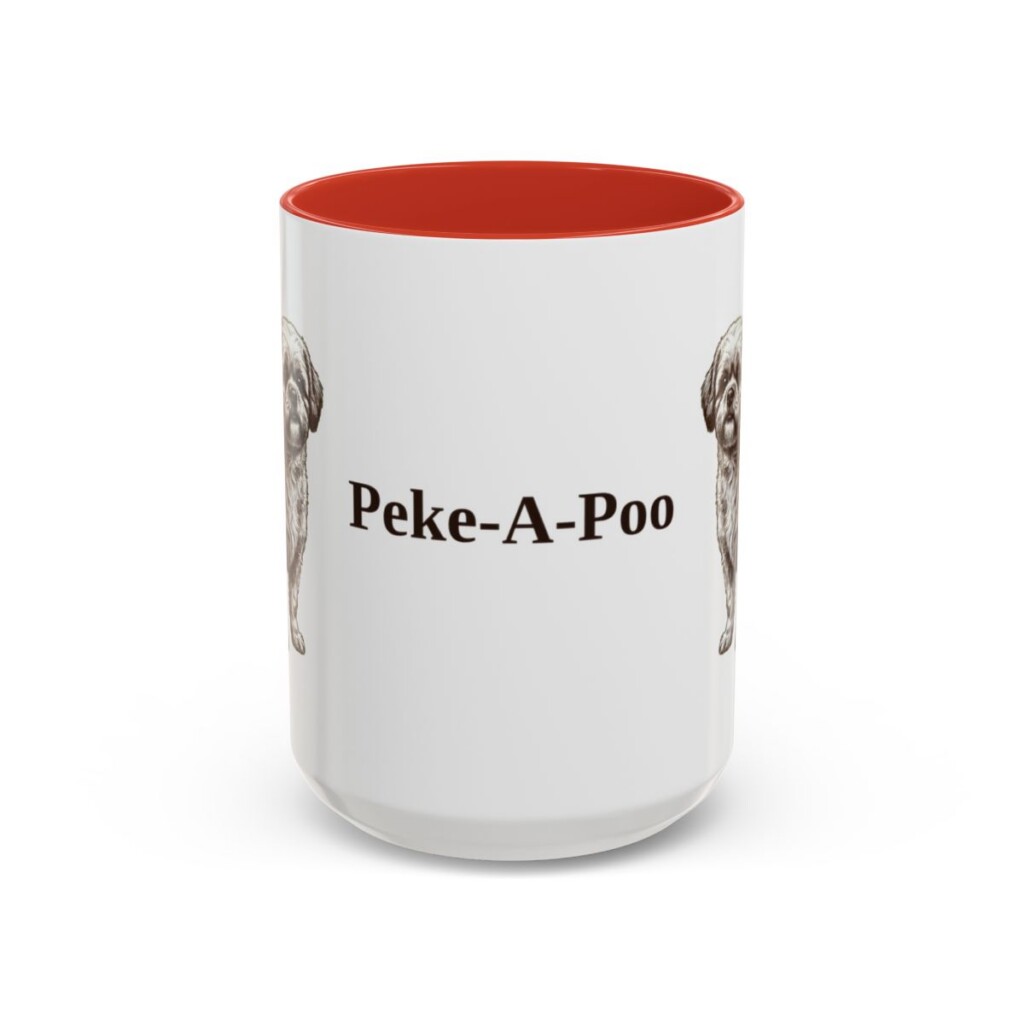 15oz-peke-a-poo-mug-red 15oz Peke-A-Poo Mug, Red, front view