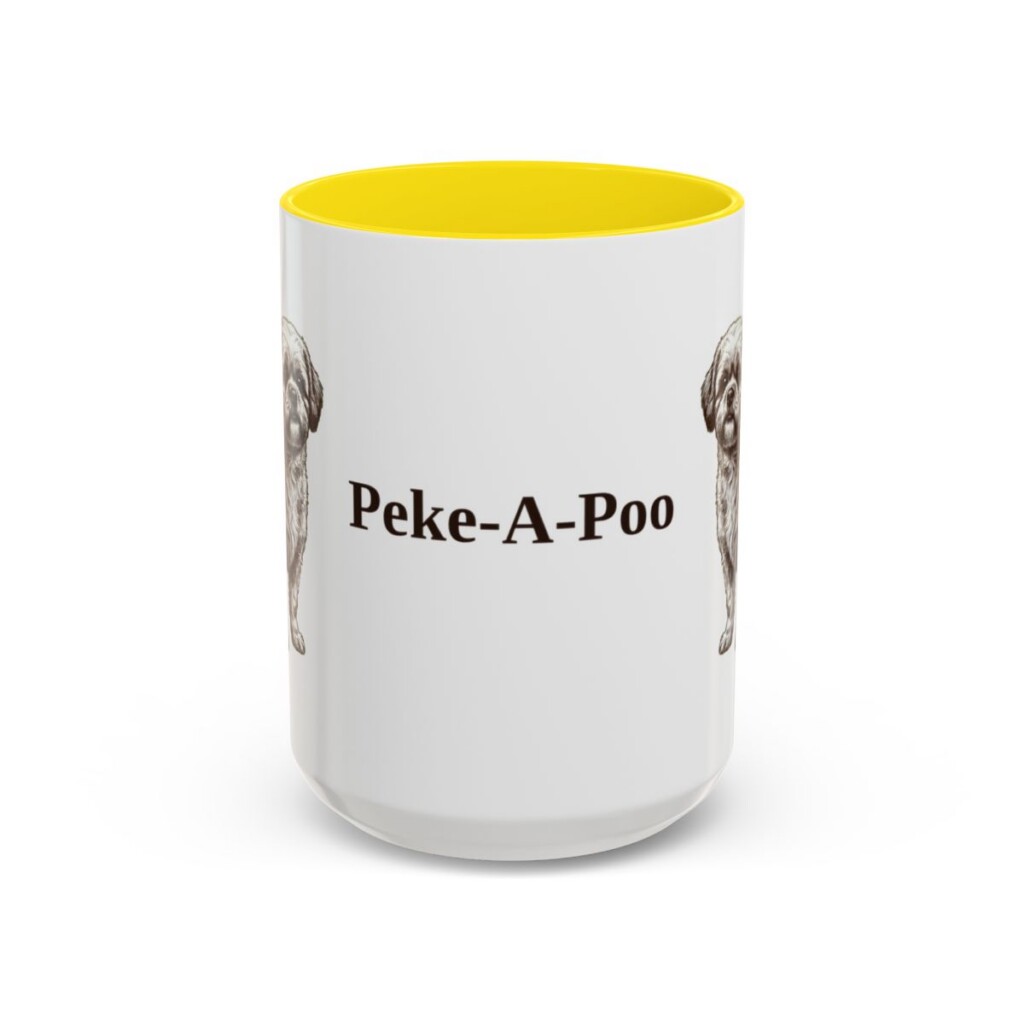 15oz-peke-a-poo-mug-yellow 15oz Peke-A-Poo Mug, Yellow, front view